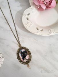 Collana cammello gattino nero vintage style
