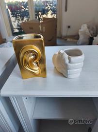 coppia vasi svuotatasche in ceramica