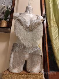 completo danza del ventre argento 