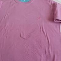 maglia rosa di cotone da uomo a girocollo