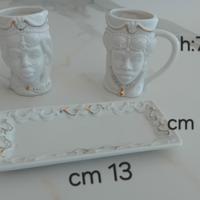 Tazze da caffè con vassoietto in ceramica 