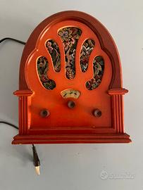 Radio vintage snni 80 in legno e tessuto