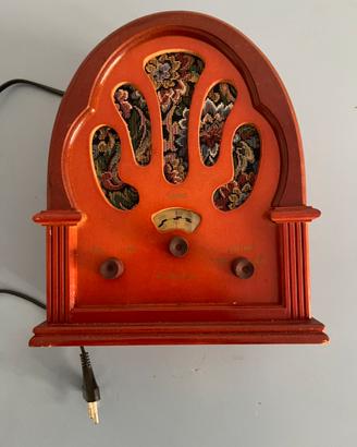 Radio vintage snni 80 in legno e tessuto