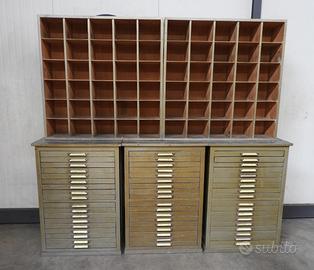 Cassettiera - vetrina per dime tipografia - orefic