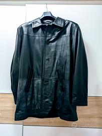  Giacca Uomo XL in Vera Pelle Nera - Effetto Sfuma