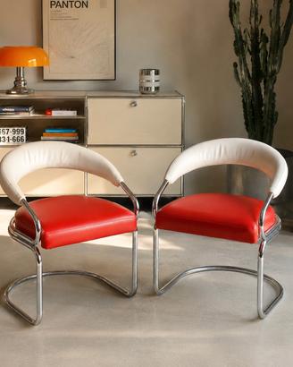 Sedia x2 Canasta Arrben anni 70 design rare