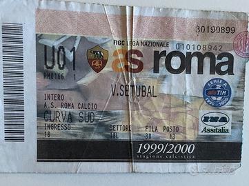 Biglietto Curva Sud di Roma Setubal, anno scudetto