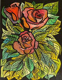 Disegno Bouquet di Rose - 24x32
