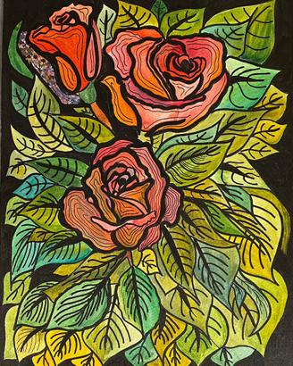 Disegno Bouquet di Rose - 24x32