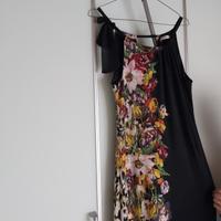 Vestito Elisa Landri a tubino nero motivo floreale