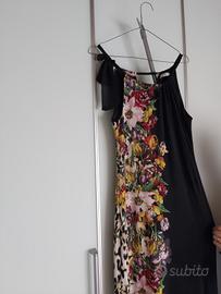 Vestito Elisa Landri a tubino nero motivo floreale