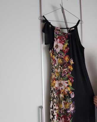 Vestito Elisa Landri a tubino nero motivo floreale