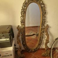 Antica Specchiera Neobarocco in Legno Dorato