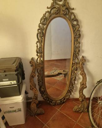 Antica Specchiera Neobarocco in Legno Dorato