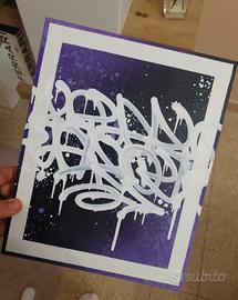 Street Art Handmade, 24x30  Tag Graffiti su tavola