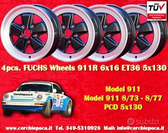 4 pz. cerchi Porsche Fuchs 6x16 ET36 911 -1989 914