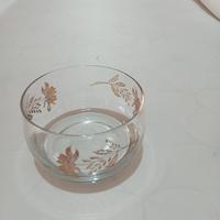 porta olive in cristallo con foglie in oro zecchin