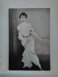 vecchio quadro dipinto ritratto di ragazza 