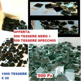 1000 Tessere mosaico nero e specchio