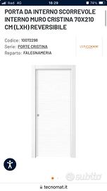 porta scorrevole bianca 