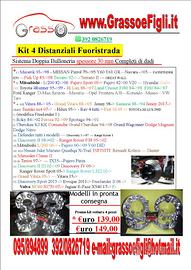 Kit 4 Distanziali Fuoristrada da 3 cm con doppia