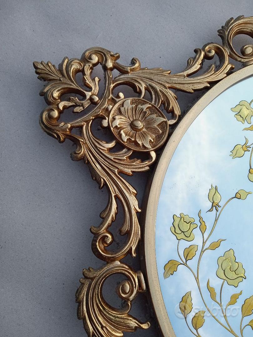 SPECCHIO OTTONE CON FIORI 1940 vintage - Arredamento e Casalinghi In  vendita a Brescia