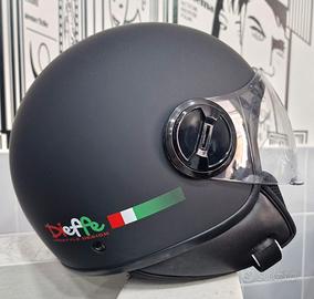 CASCO DIEFFE DEMIJET CON VISIERA NERO OPACO