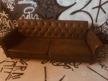Divano letto  in suede marrone maison du monde