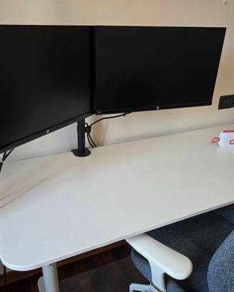 2 monitor HP da 24 pollici + braccio