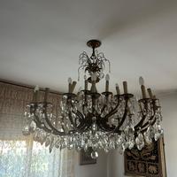 Lampadario argento e cristallo