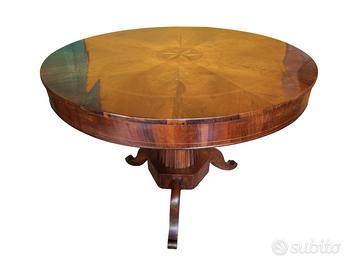 Tavolo Rotondo Carlo X intarsiato