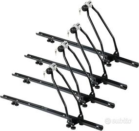 Set di 2 portabici da tetto per auto con chiave