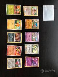 Carte Pokemon Olografiche con bustine trasparenti