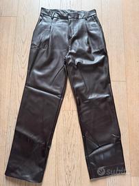 Pantalone donna Skill & Genes ecopelle marrone