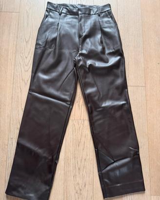 Pantalone donna Skill & Genes ecopelle marrone