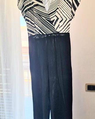 Tuta intera elegante bianca e blu