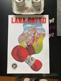 Quadro camera bambini lana gatto poster romantico