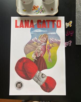 Quadro camera bambini lana gatto poster romantico