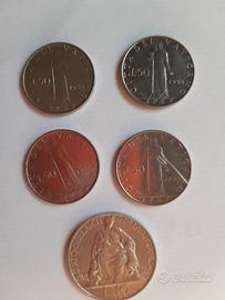 Monete Lire 10 e 50 Vaticano 1949, 1956, 1958