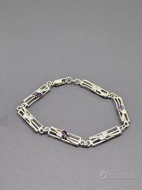 Bracciale vintage in argento e ametista