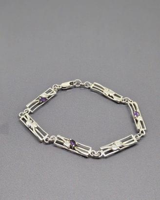 Bracciale vintage in argento e ametista
