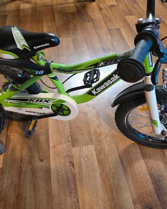 Bici Bambino con rotelle, ruote da 16 pollici