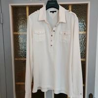 Polo camicia bianca maniche lunghe Tommy Hilfiger