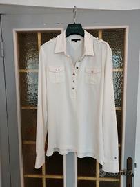 Polo camicia bianca maniche lunghe Tommy Hilfiger