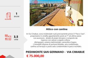 Attico con terrazzo,posto auto e cantina