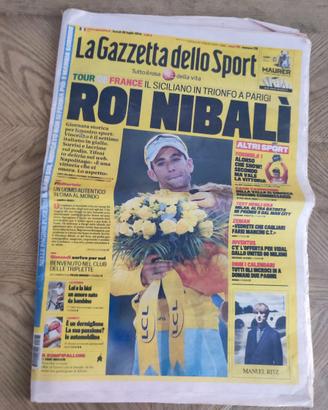 Quotidiani VIncenzo Nibali vittorie Giro e Tour