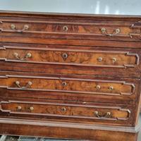Cassettiera d'epoca in legno massello 