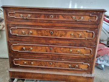 Cassettiera d'epoca in legno massello 