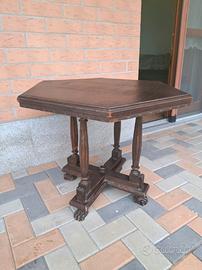 TAVOLINO VINTAGE LEGNO ESAGONALE