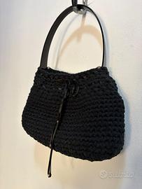 Borsa nera lavorata a mano donna